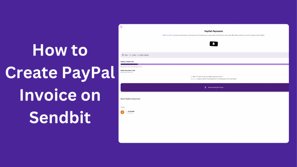 How to Create PayPal Invoice on Sendbit